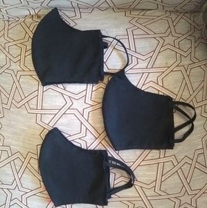 3 Handmade Black Face Mask+Filter
